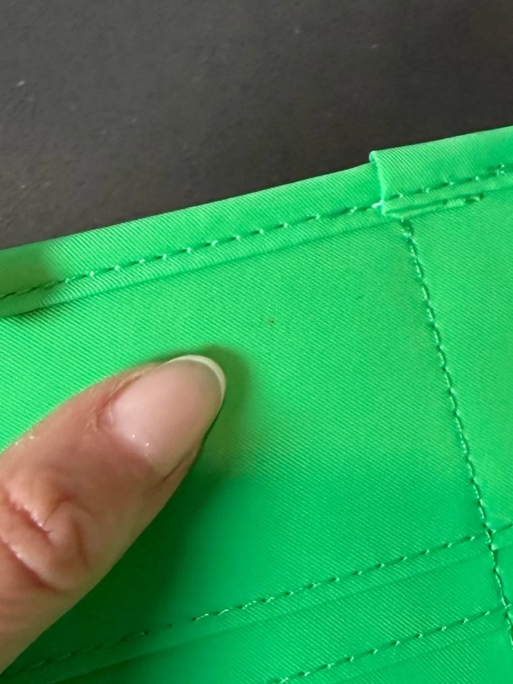 Stoney Clover‎ Lane Bright Neon Green Trifold Long Wallet EUC